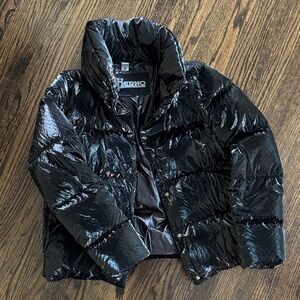 Herno Shiny Black Quilted Puffer Coat